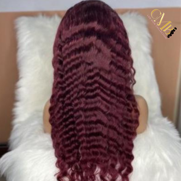 Burgundy/Ginger Deep Wave Wig